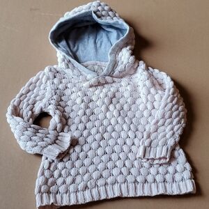 Peek Little peanut blush pink & silver sweater SZ S(3-6m) EUC